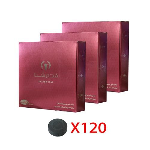 3 علب فحم شذا احمر 40قرص
