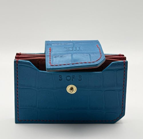 Alligator Embossed Blue & Red