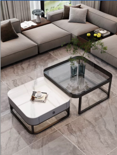 طاولة قهوة مودرن كروسد ديزاين زجاجي