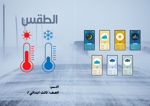 مطوية (الطقس) مادة العلوم للصف الثالث الابتدائي