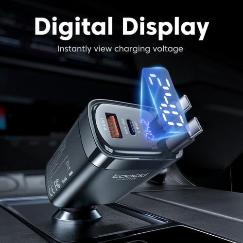 4 في 1 شاحن سيارة سريع قابل للسحب 105 واط