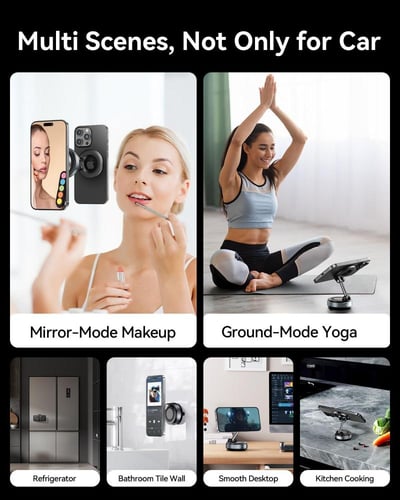 حامل الهاتف لسيارة مغناطيس قوي تصميم قابل للطي 360...