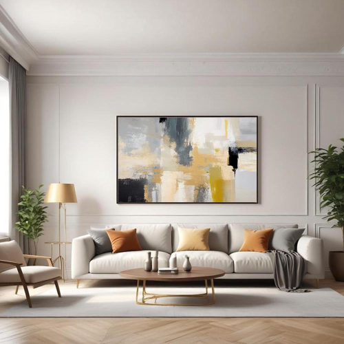 لوحات الفن التجريدي مقاس العرض 120الطول 70 أسود