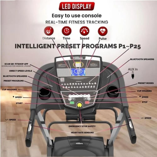 هيلبرو جهاز مشي قابل للطي 120 كغ محرك 3 حصان