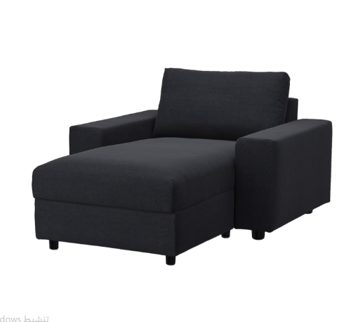 غطاء كرسي طويل, مع مساند ذراع واسعة/Saxemara أسود-...