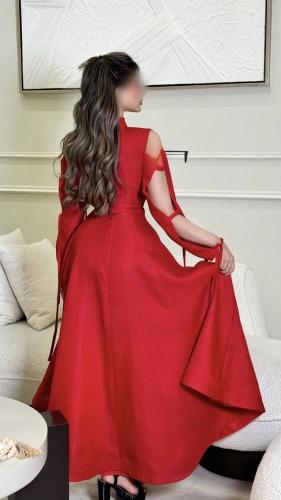 فستان العيد ثلاث ألوان(احمر_وردي_بيج)