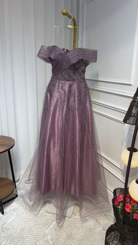 فستان تل دبل كلوش مطرز