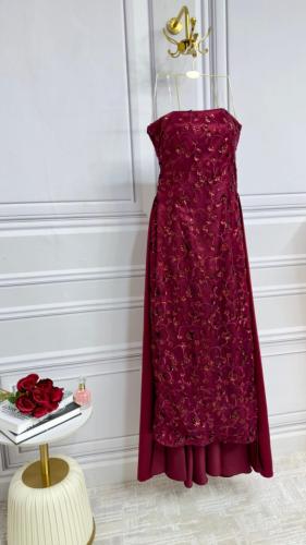 فستان تفته احمر