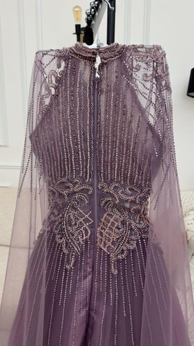 فستان تل تيواني خرز شغل يدوي