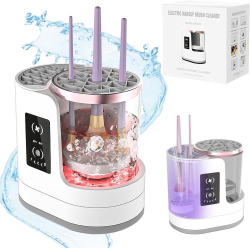 منظف فرش المكياج الكهربائي المطور 4 في 1 - تنظيف أ...