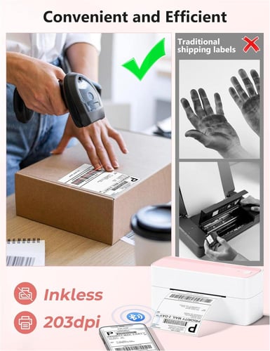 طابعة ملصقات شحن حرارية لاسلكية من فوميمو، 241BT 4...