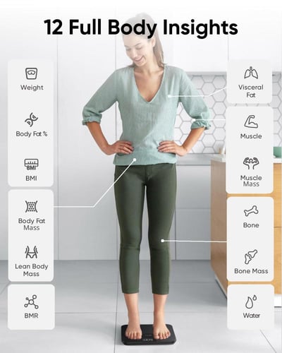 ميزان حمام رقمي لاسلكي ذكي A1 من يوفي بتقنية بلوتو...