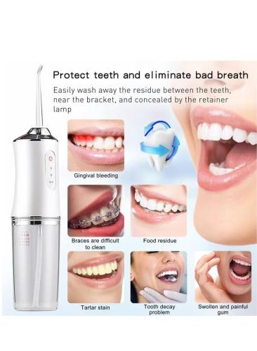 منظف الأسنان بالماء - قابل لإعادة الشحن - جهاز محم...