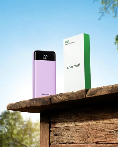 شاحن محمول مع كيبلات مدمجة اسلاك رفيعة 10000mAh لل...