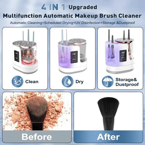 منظف فرش المكياج الكهربائي المطور 4 في 1 - تنظيف أ...