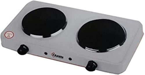 كراون موقد كهربائي 2 حجر (ابيض) KW-6223