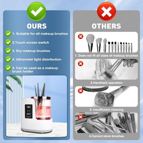 منظف فرش المكياج الكهربائي المطور 4 في 1 - تنظيف أ...