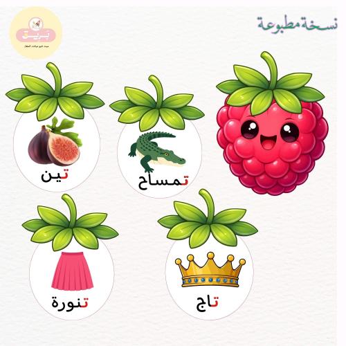 بطاقات مدلولات الحرف ت