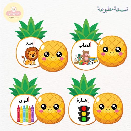 بطاقات مدلولات الحرف أ