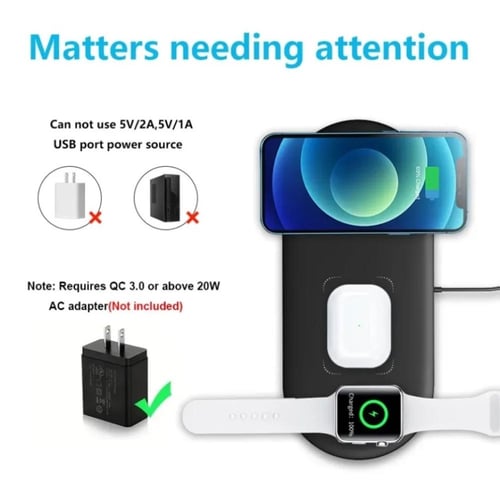 شاحن لاسلكي متعدد 3 في 1