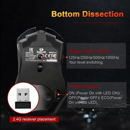 REDRAGON RANGER LITE M910-KS RGB USB 2.4G