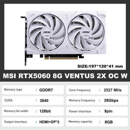 بطاقة رسومات MSI RTX5060 8G VENTUS 2X OC