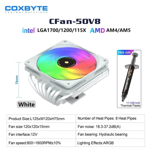 Coxbyte ITX وحدة المعالجة المركزية برودة 4Pin PWM...