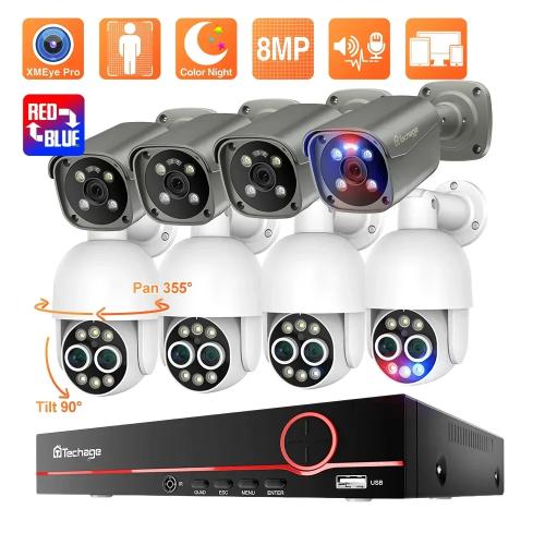 نظام كاميرات مراقبة ذكي 4K بعدسة مزدوجة وتقريب 8X