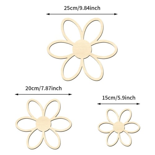 ملصق زهور خشبي