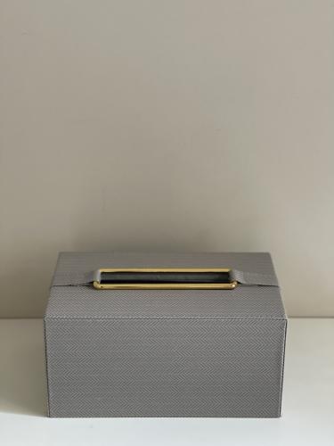 A rectangular tissue box