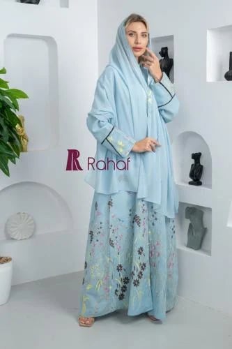 عباية كتان مطرزة RH15