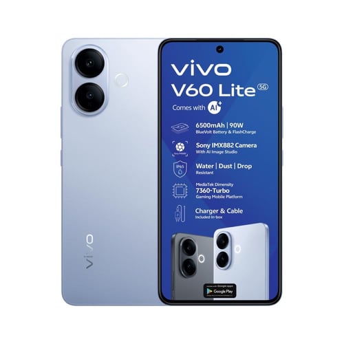 جوال فيفو V60 Lite 5G 512GB و 12 + 12 رام مع الهدا...