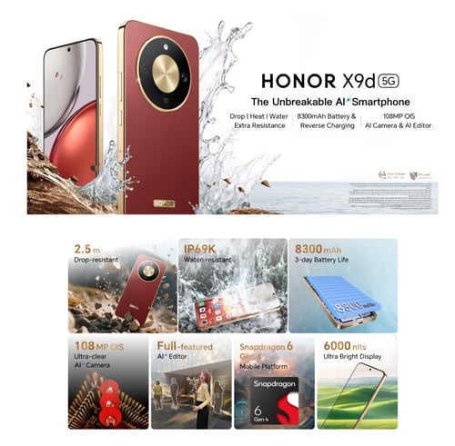 جوال Honor X9D 5G 256GB + 12GB Ram