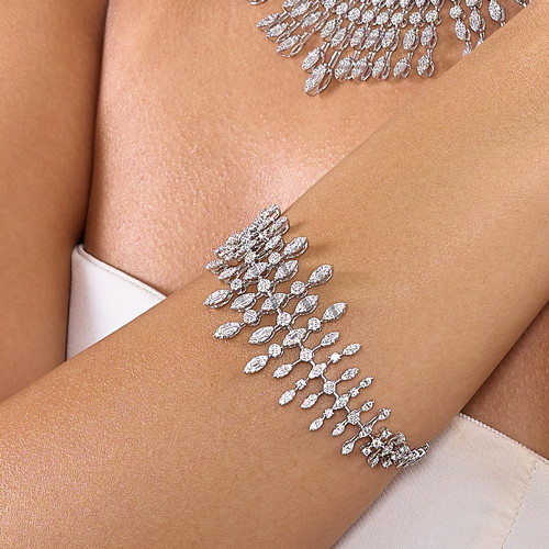 اساور الماس ذهب ابيض عيار 18