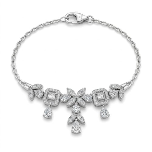 طقم ذهب ابيض والماس