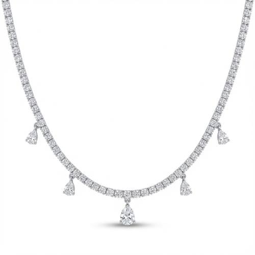 عقد الماس ذهب أبيض عيار18