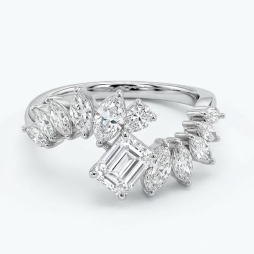 خاتم الماس ذهب ابيض عيار18