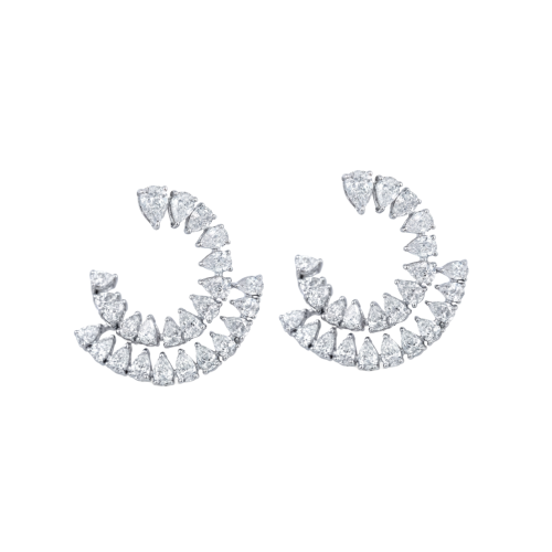 حلق الماس ذهب ابيض عيار18