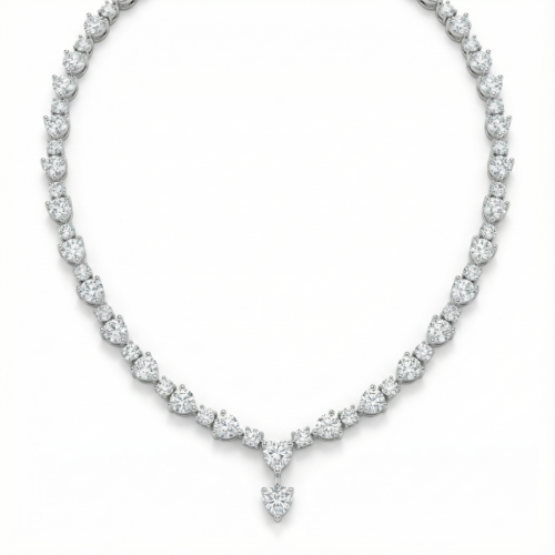 عقد الماس ذهب ابيض عيار18