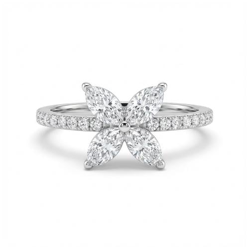 خاتم الماس ذهب ابيض عيار18