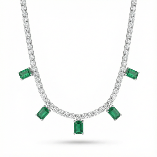 عقد الماس ذهب ابيض عيار18