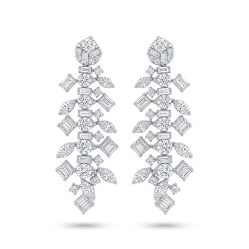 طقم ذهب ابيض والماس عيار18