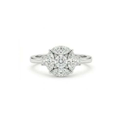 خاتم الماس ذهب ابيض عيار18