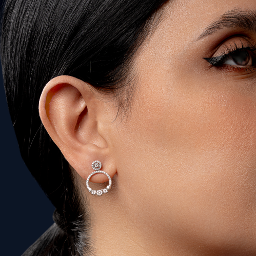 حلق الماس ذهب ابيض