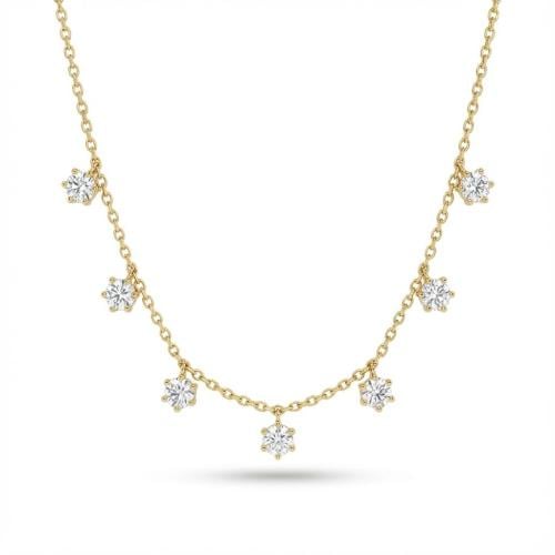 عقد الماس ذهب ابيض أو اصفر عيار18