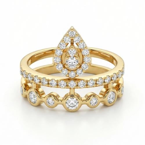 خاتم ذهب اصفر والماس