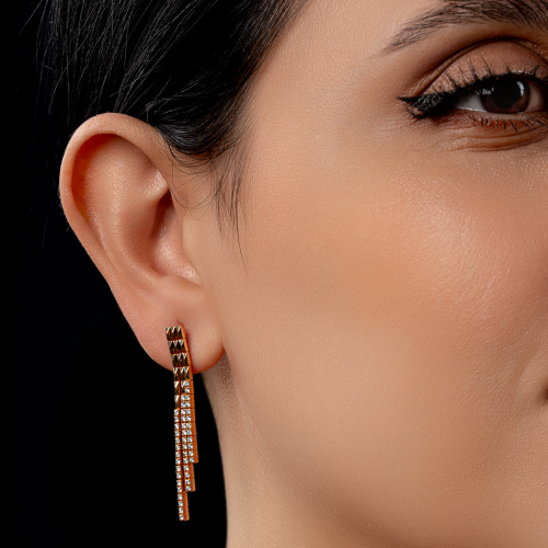 حلق الماس ذهب اصفر