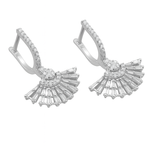 حلق ذهب ابيض و الماس