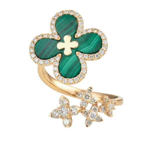 خاتم ذهب اصفر والماس عيار18