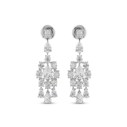 حلق الماس ذهب ابيض عيار18